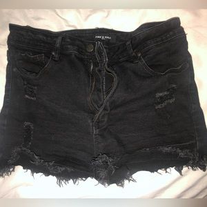 Black jean shorts